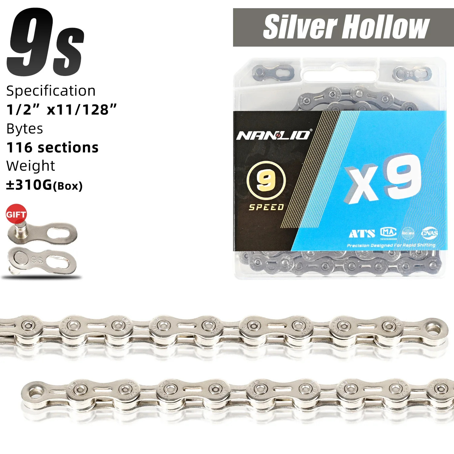 X8-X12 Bike Chain MTB Road Bicycle 116/126L Variable Speed Cycling Chain