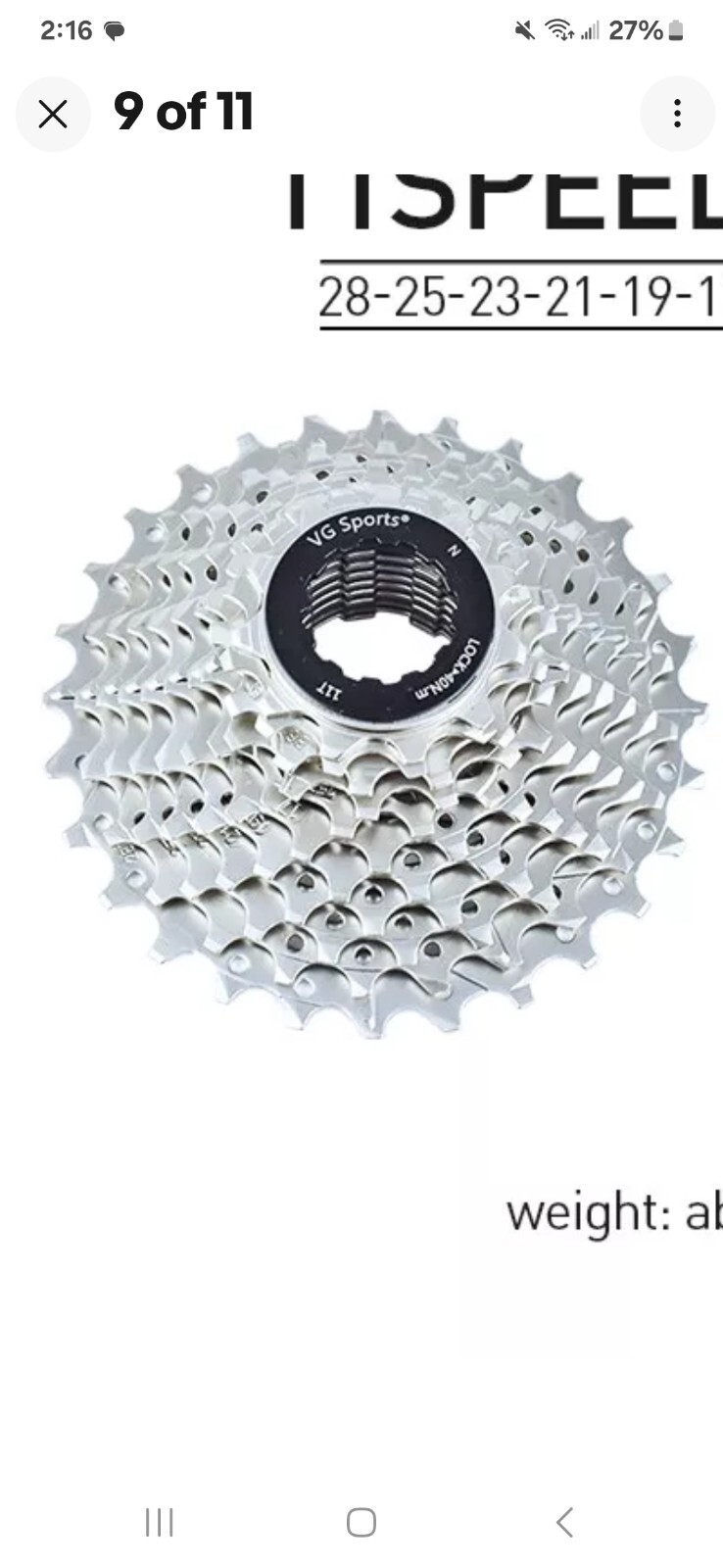 8/9/10/11S Freewheel Bicycle Bike Cassette Sprocket 28 Fit Shimano/SRAM U18