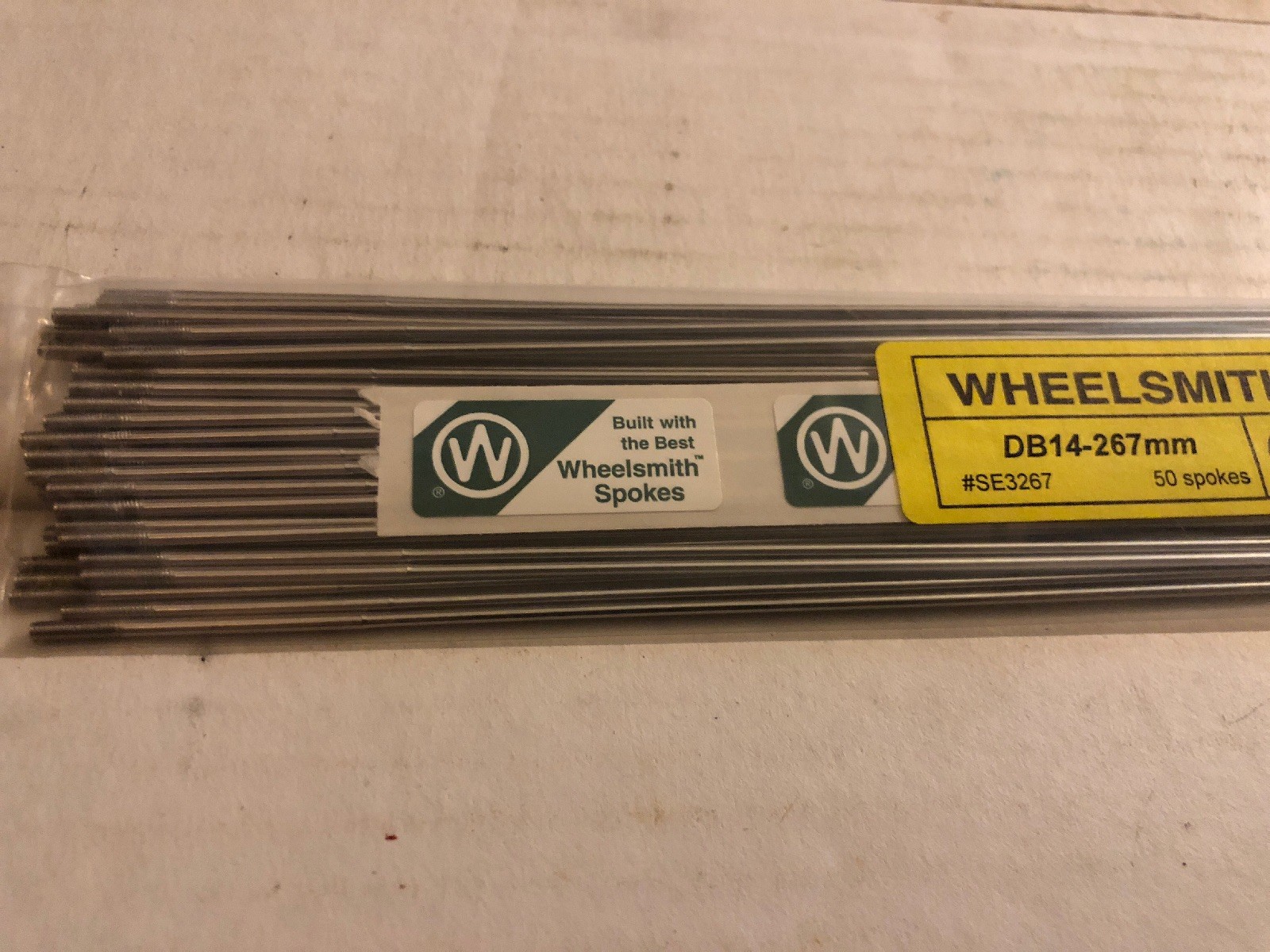 Wheelsmith DB14 267mm Silver Double Butted Spokes Bag of 50