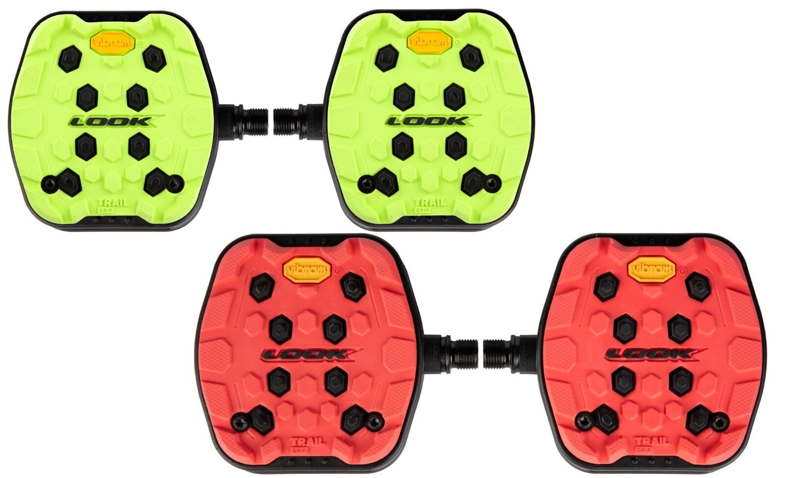 New Look Trail Grip Platform Pedals Platform Bicycle Mountain Bike RED or GREEN