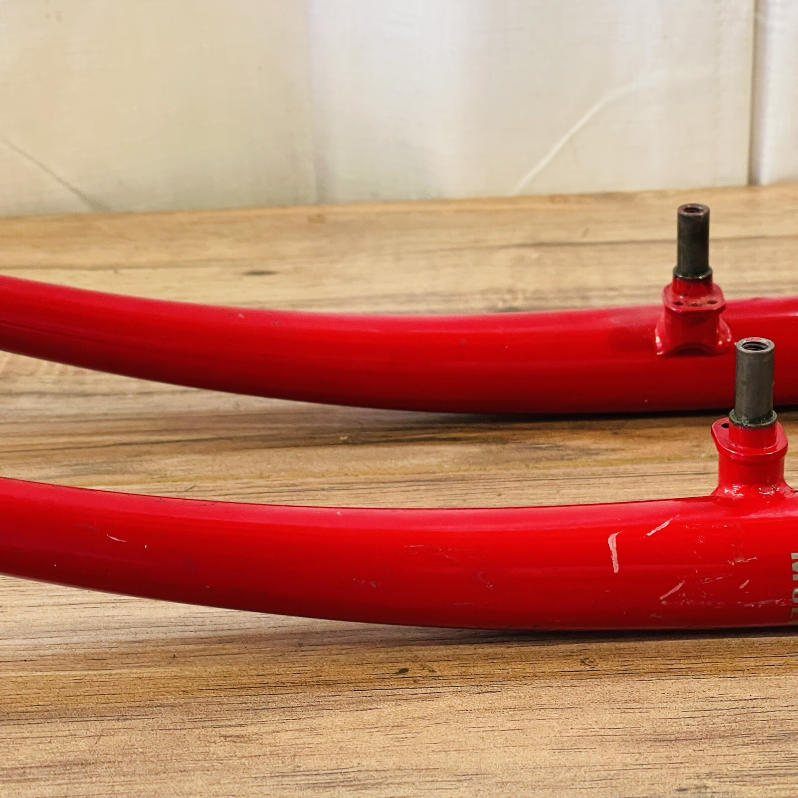 Trek Full Chromoly Steel MTB Fork 1-Inch Threaded 26 188 Steerer 395 AtoC Red 