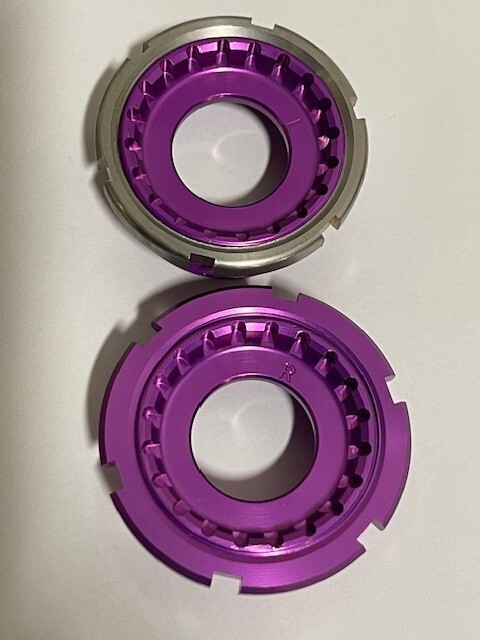 Aluminum English Standard Bottom Bracket Cups. Vintage. BSA with lock rings.