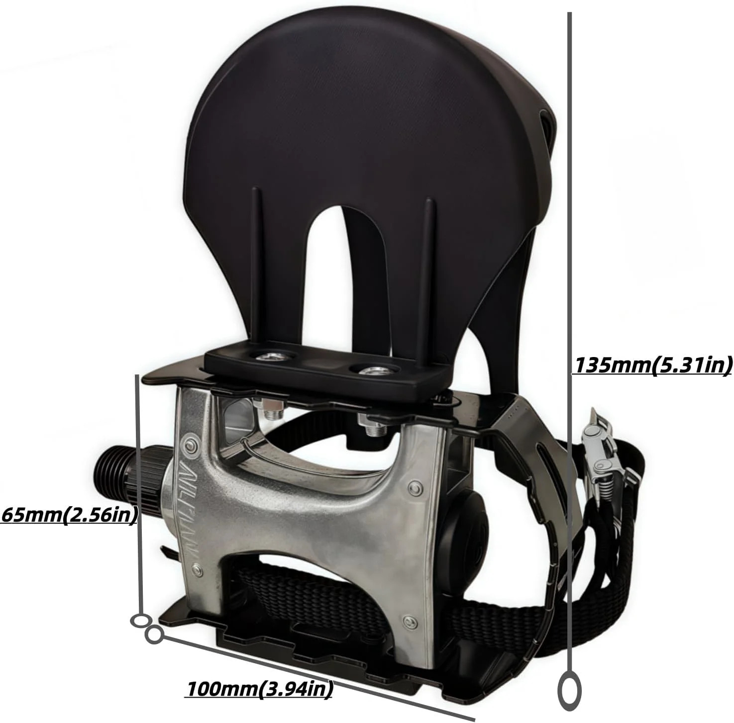 Pro-Grade Spin Bike Pedals with Toe Clips & 4D Adjustable Straps – 9/16″ Spindle