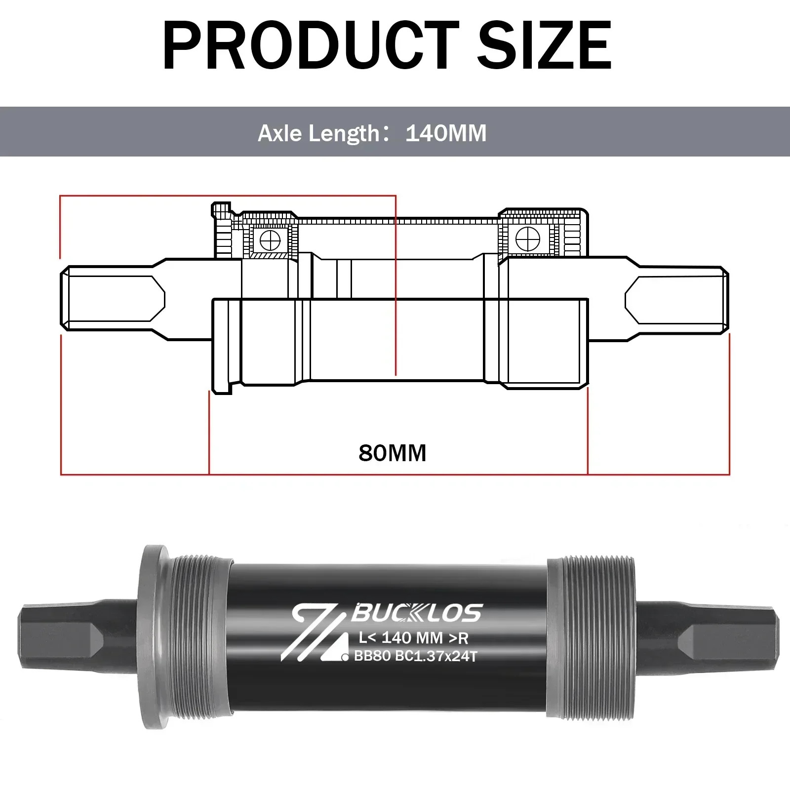 Bike Bottom Bracket Square Hole Road Mountain Bike E-Bike Crank BB BB68 BB80 BB9
