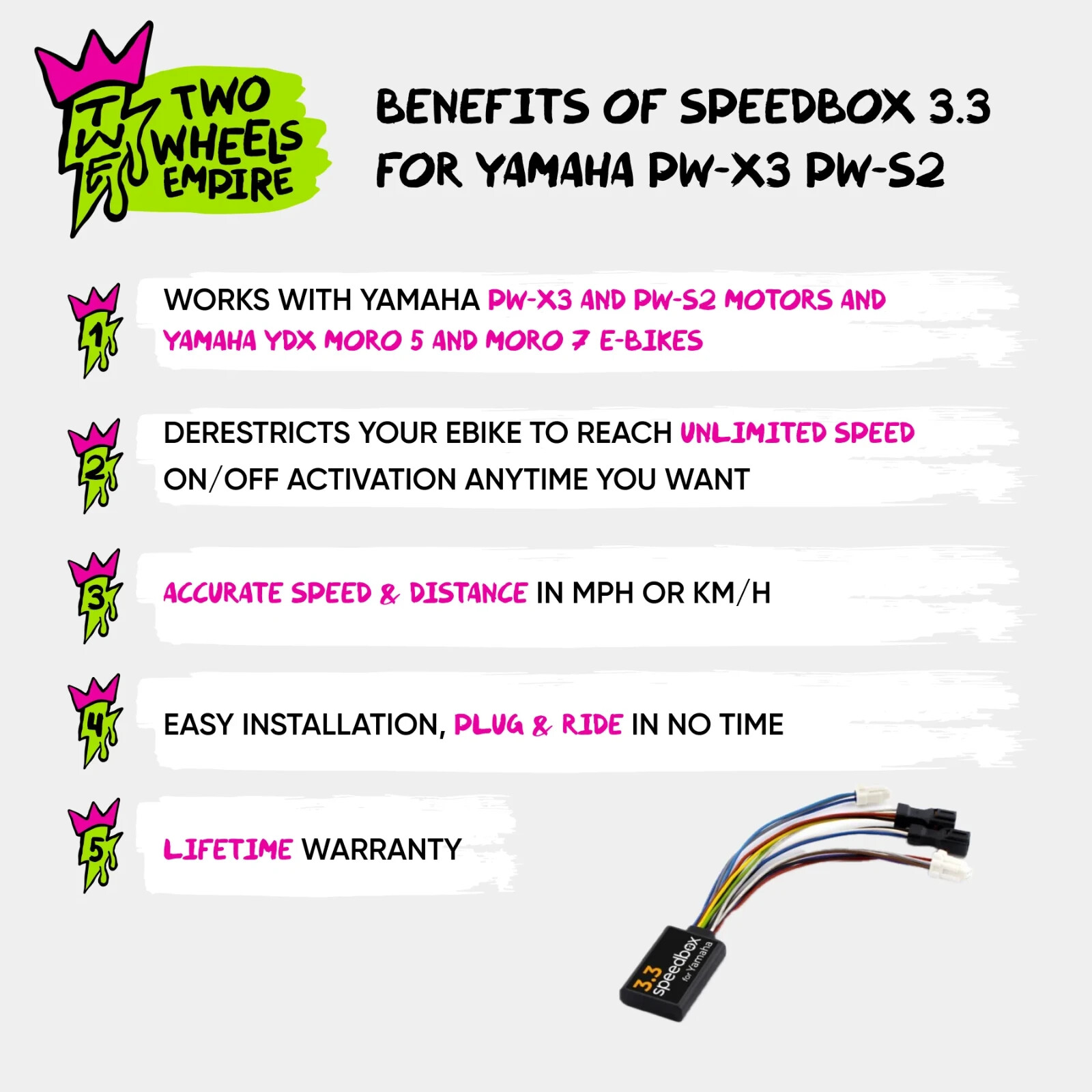 SpeedBox 3.1 Tuning Kit for Yamaha PW-X3 and PW-S2 Free Shipping Worldwide