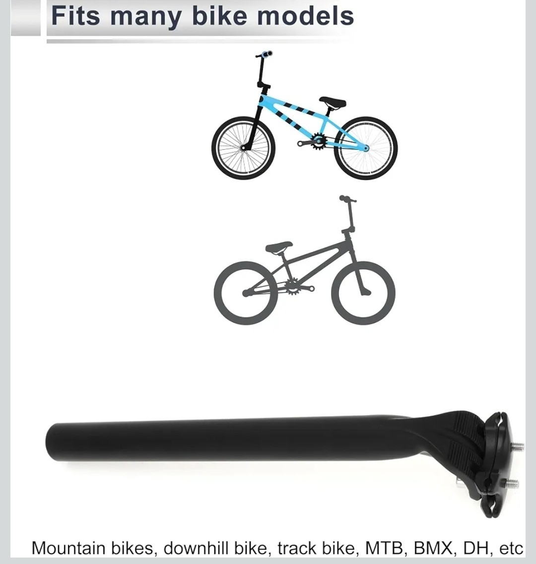 RATCHROLL 27.2x300mm Carbon Fiber Bike Seatpost Adjustable Saddle Post Black