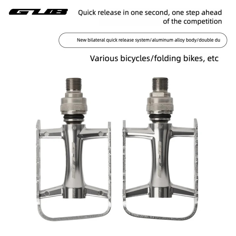 2 DU Aluminum Alloy Quick Release Bike Pedal for Folding MTB Bicycle Steel Axle