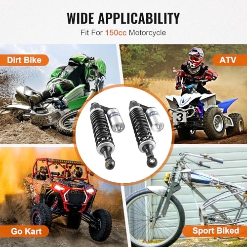 12.6″ Universal Motorcycle Rear Air Shock Absorbers Rfy Shocks for 320mm Black