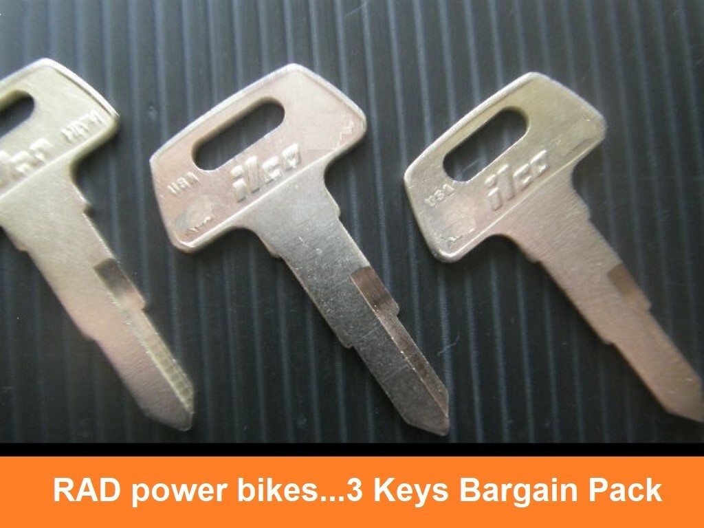 🔑 RAD Power Bikes Universal Battery Key-Lot of 3 keys @ $5.33/ key w/shipping🔑