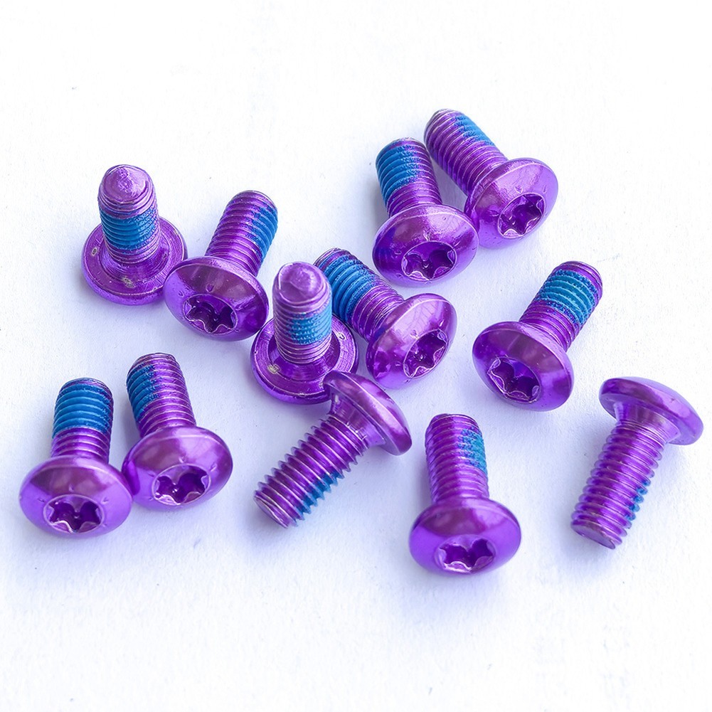 High Carbon Steel Purple T25 Screw Bolts for MTB Bike Box of 12 M5x10mm