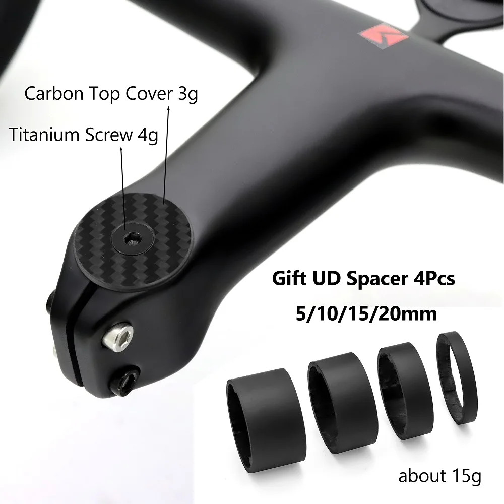 Road Bicycle Ultralight Carbon Stem Integrated Handlebar for 28.6mm with Spacers