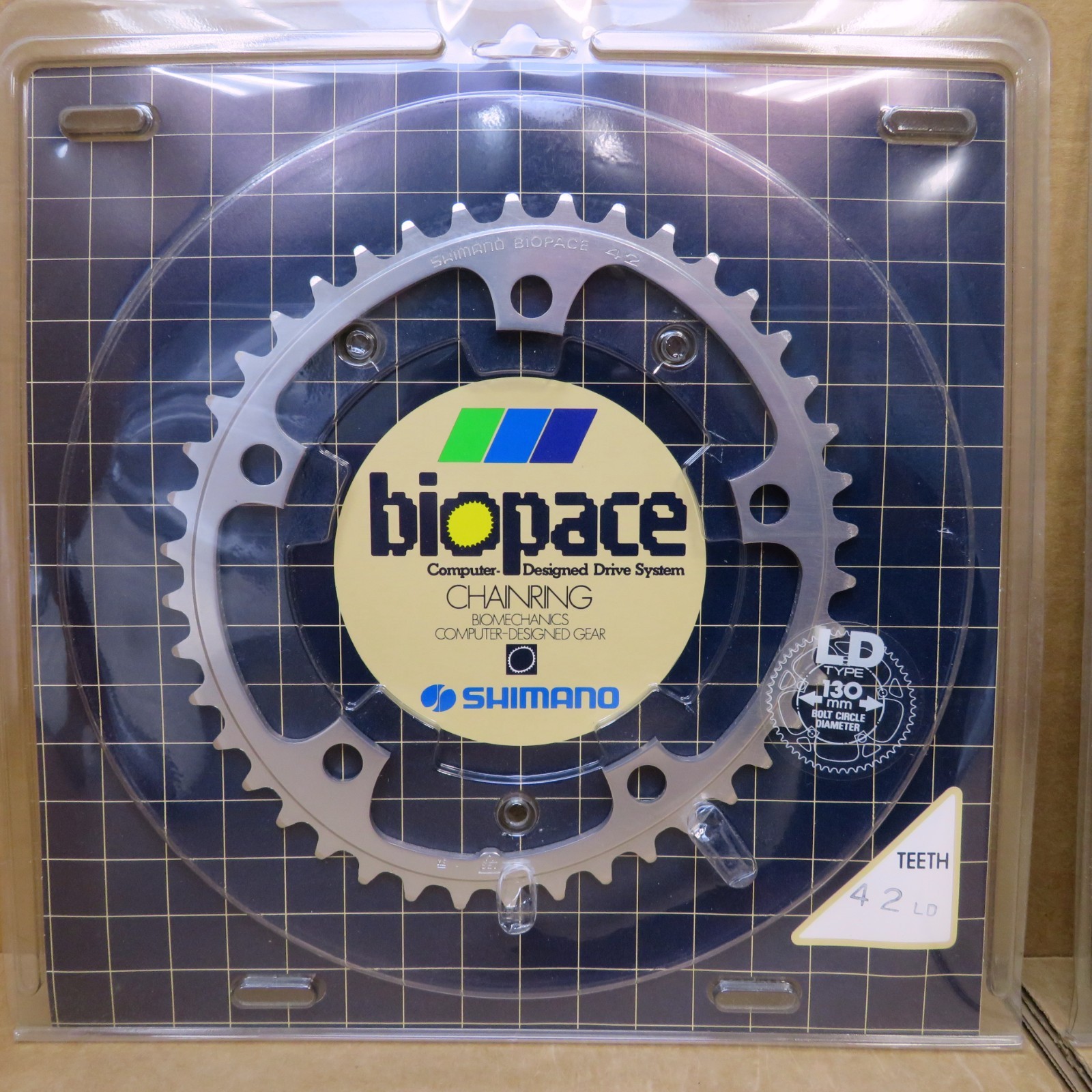 New-Old-Stock Shimano 600EX Biopace Chainrings…52×42 w/130mm BCD (Silver)
