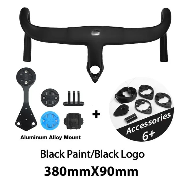 Integrated Road Bike Handlebar Carbon Drop Handlebar with Free Computer Mount