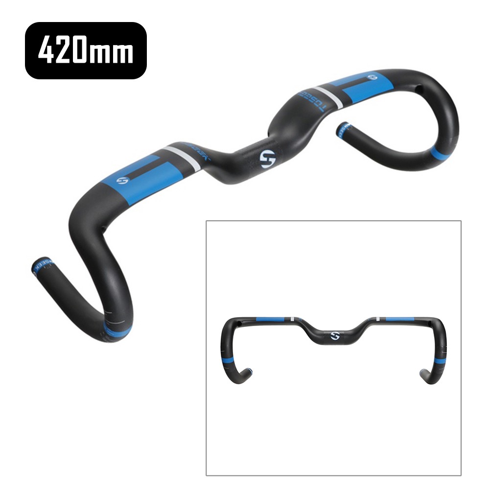 TOSEEK Carbon Fiber Road Bike Rise Handlebar Racing Drop Bar Handlebars 31.8mm