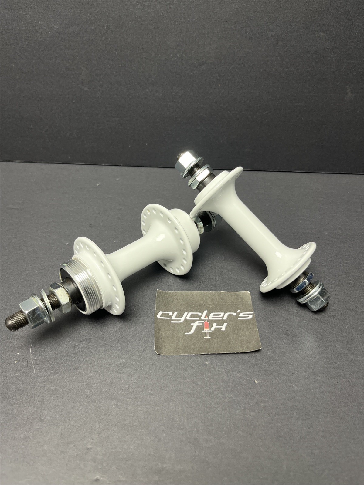36h Low Flange White Alloy Bmx Hub Set freewheel fit: Gt Powerlite Suzue Haro*