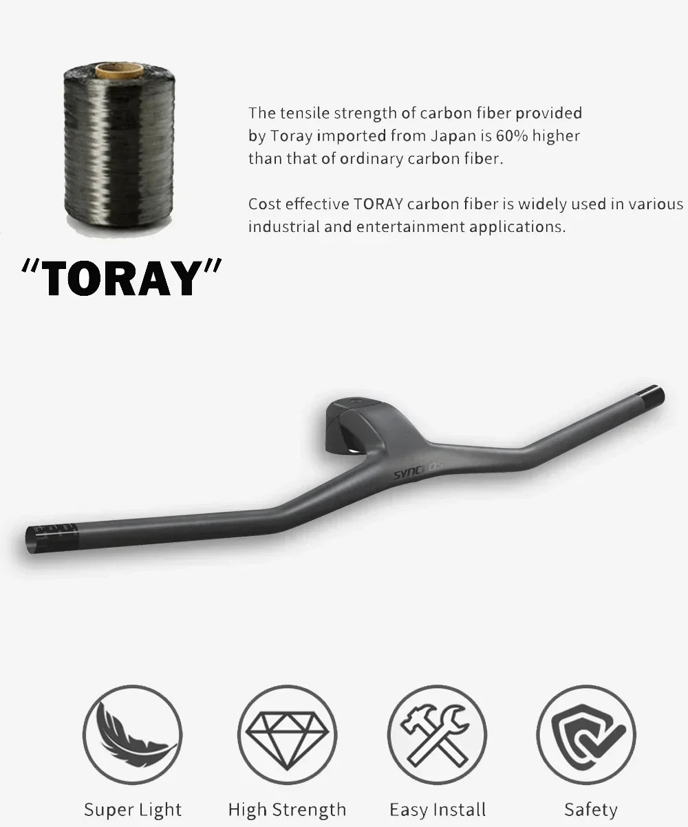 740MM -40 Degrees Full Carbon Fibre MTB Integrated Handlebar Bike Accessories