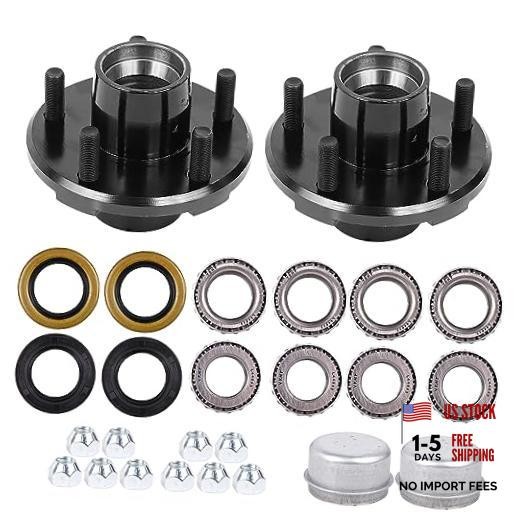 2 Sets Trailer Hub Kit, 5 on 4.5″ Bolt Pattern for 2000 lbs 5 on 4.5″ 2000 lbs