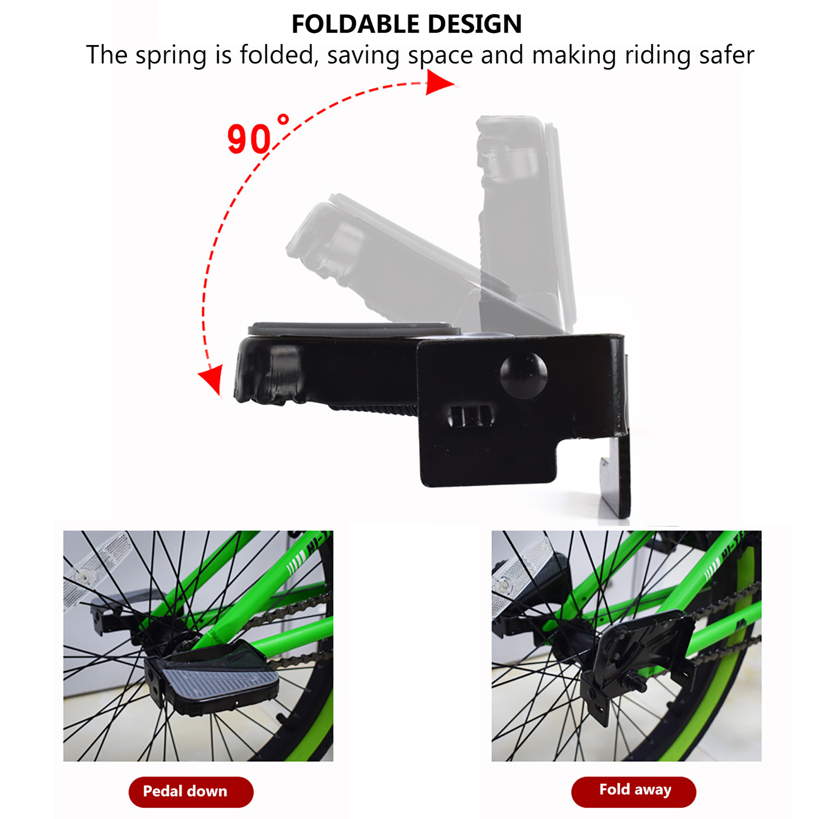 Bike Rear Footrest Bike Folding Foot Peg Rest Footrest Foot Peg Bike Kid Bicycle