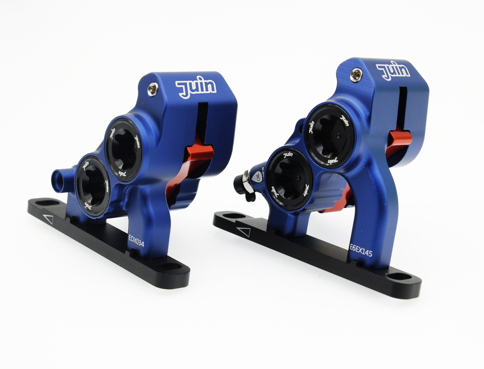 Blue Juin Tech ETF 4-Piston Flat Mount Brakes For Shimano Mineral Oil 160mm Set