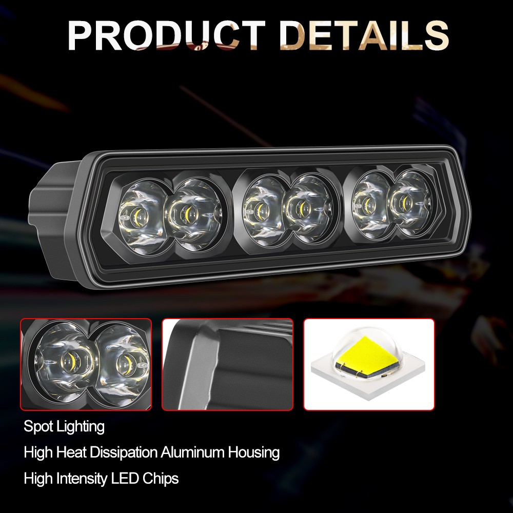 For E-Bike Bicycle Headlight Front LED Light Bar Ultra-Bright LED 6000 Lumens 6″