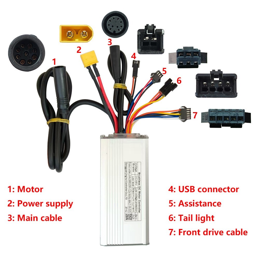 Brushless Motor Controller JH4AJ3968DZMN-D 48V 25A Electric Bike Conversion Kit