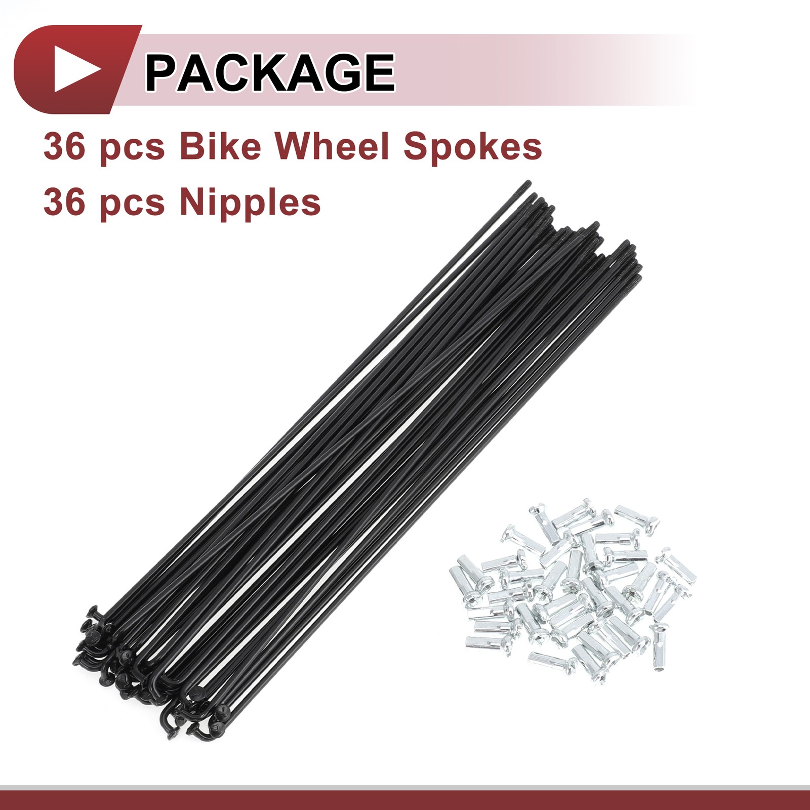 36 spokes 14G 185mm for bike carbon steel black