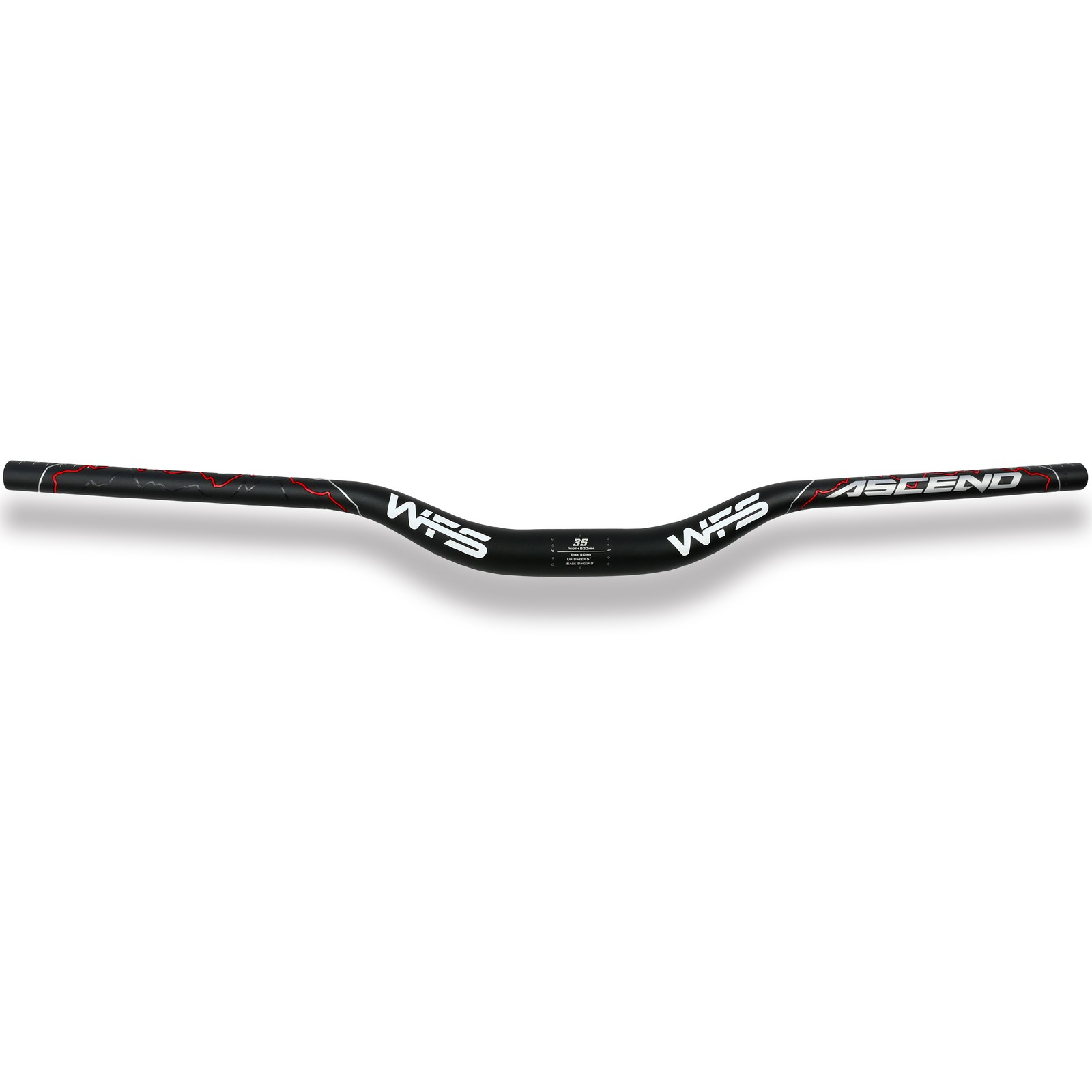 WFS Ascend 35 x 820mm Handlebar 40mm Rise, Black x Red