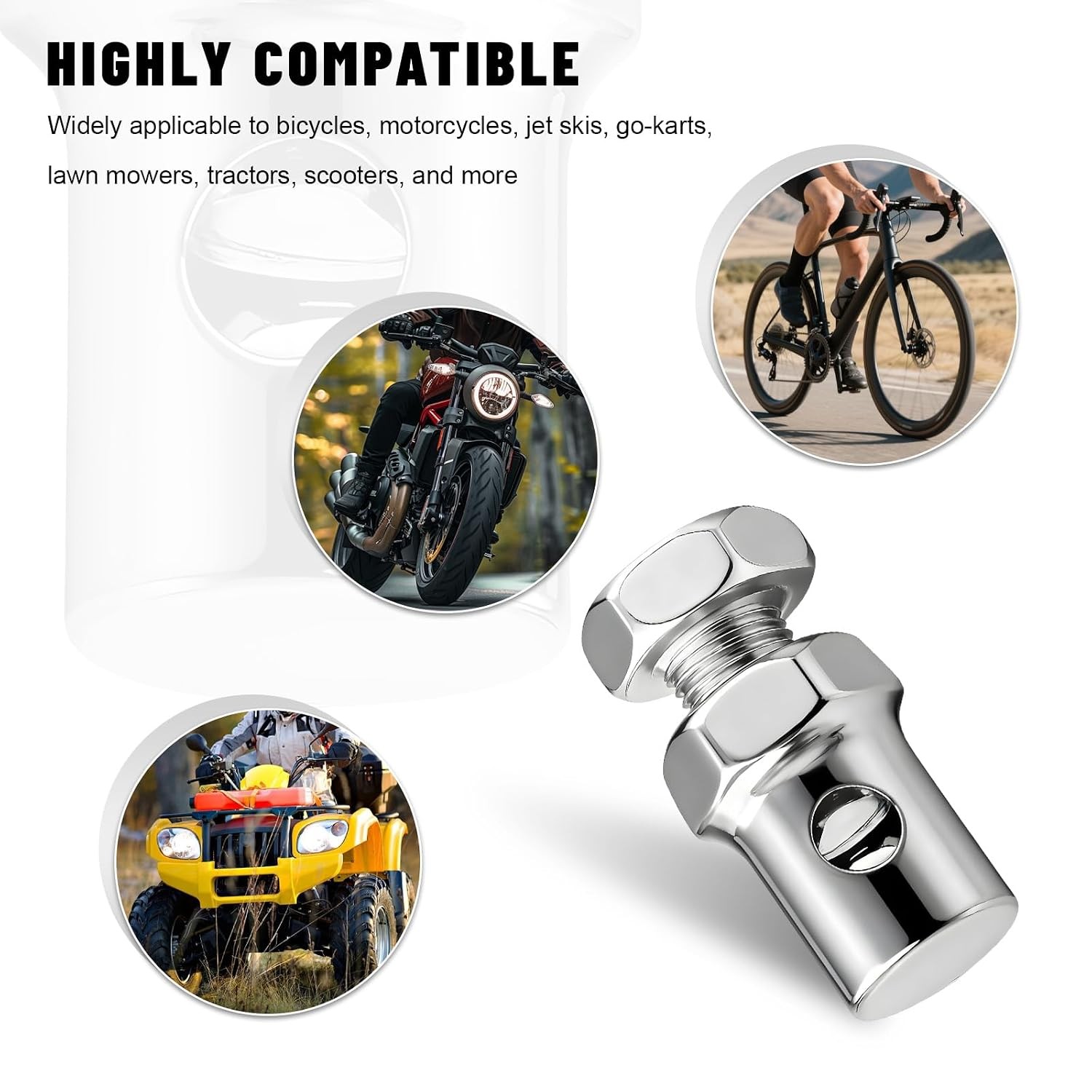 20 PCS Throttle Brake Cable Ends, 1/8″ Stop Clamp Clutch Lock Throttle Cable Cri