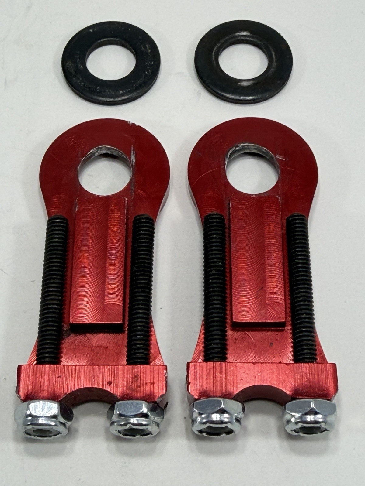 Profile Racing BMX Anodized Red Chain Tensioner Set 3/8″ Axle Mid School USA