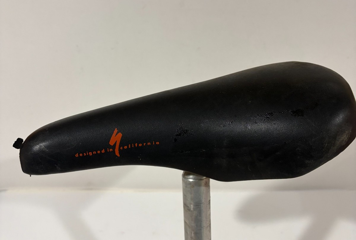 Vintage Specialized Bicycle Seat Saddle Black with Post See Description