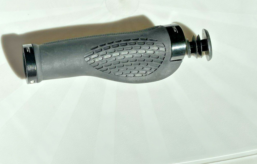 Pack of 2 Ergonomic Bike Grip Handles, Black With End Caps, Durable & Quality.
