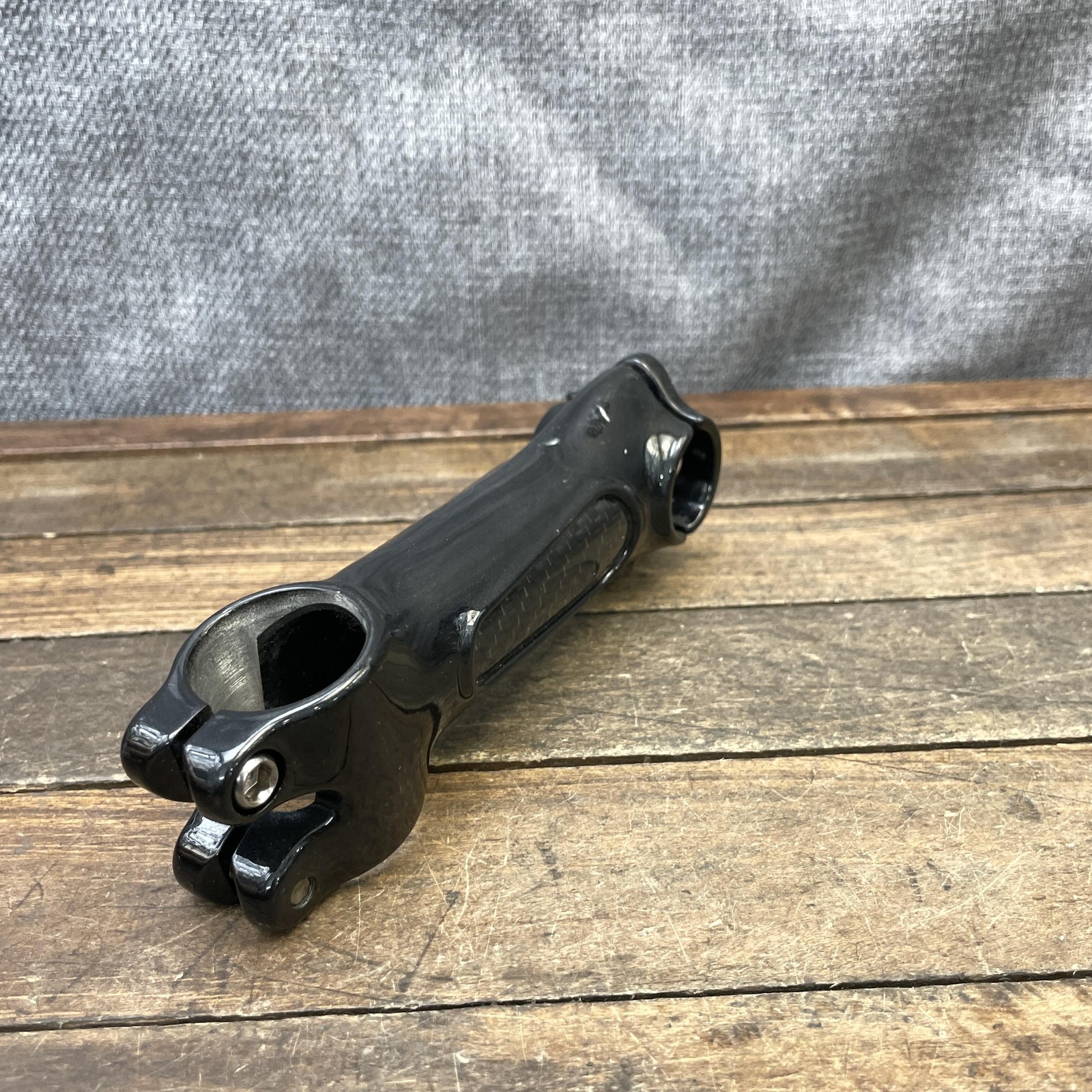 Bike Stem 1 1/8 Threadless Black Carbon Fiber Center 25.4 mm Clamp