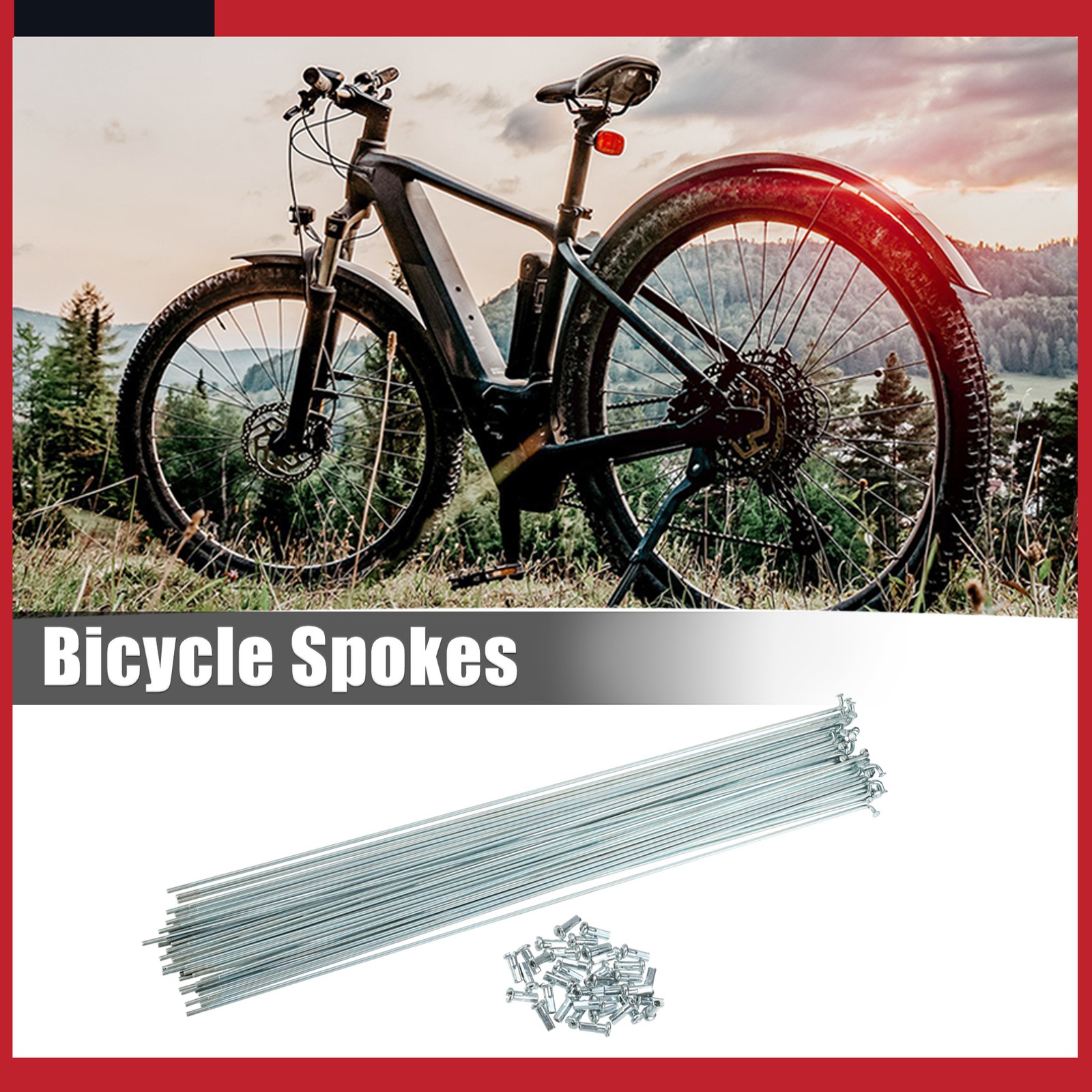 Universal Bike Bicycle Spokes with Nipples 14G J Bend 294mm x 2mm Pack of 36