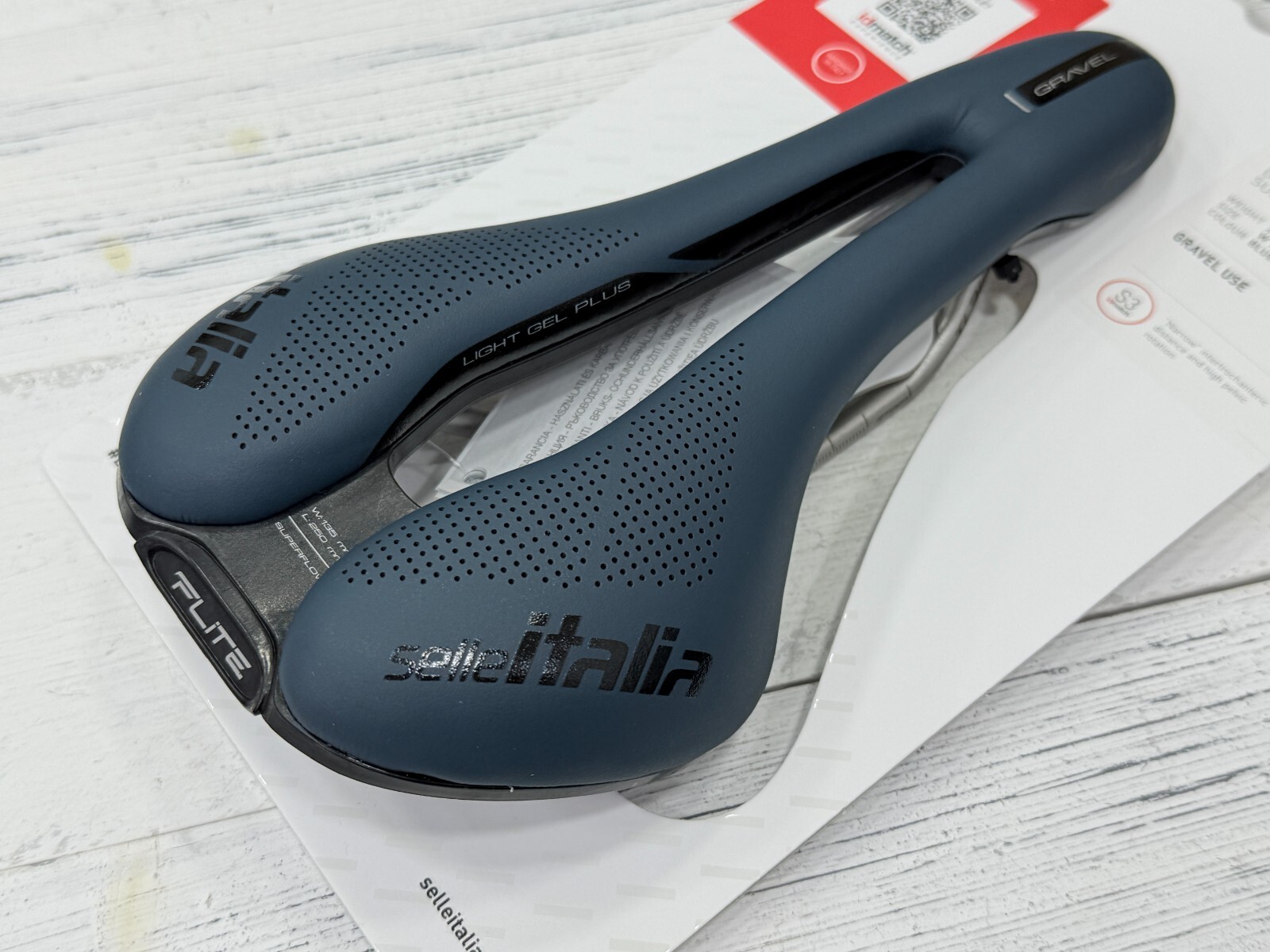 Selle Italia Flite Boost Gravel S3 TI316 Superflow Saddle (Blue Granite)