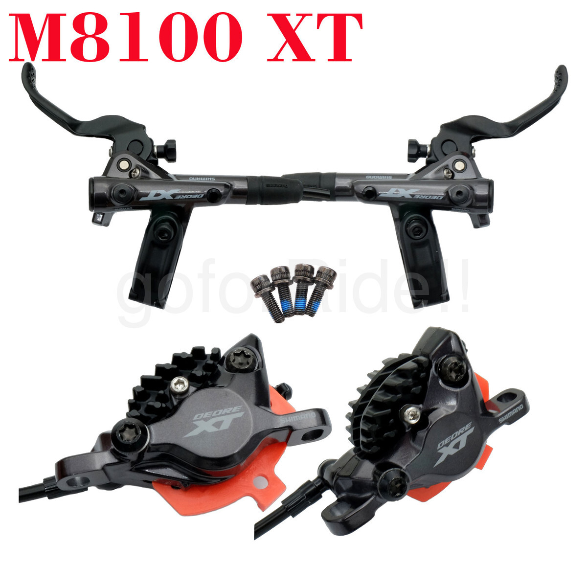 Shimano XT BL/BR-M8100 MTB Bike Disc Brake Set, I-Spec EV, Front 900+Rear1600mm