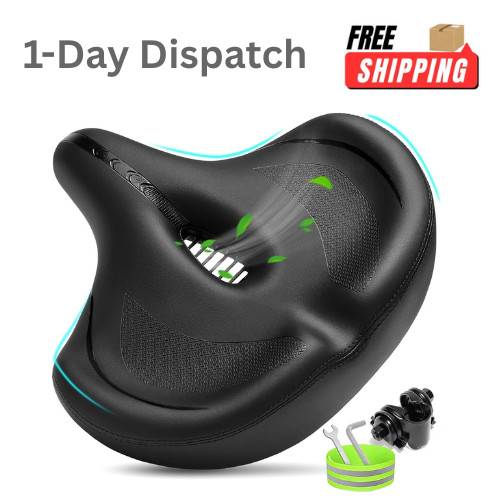 .CDYWD Oversized Comfort Bike Seat 12×13 Inch Black