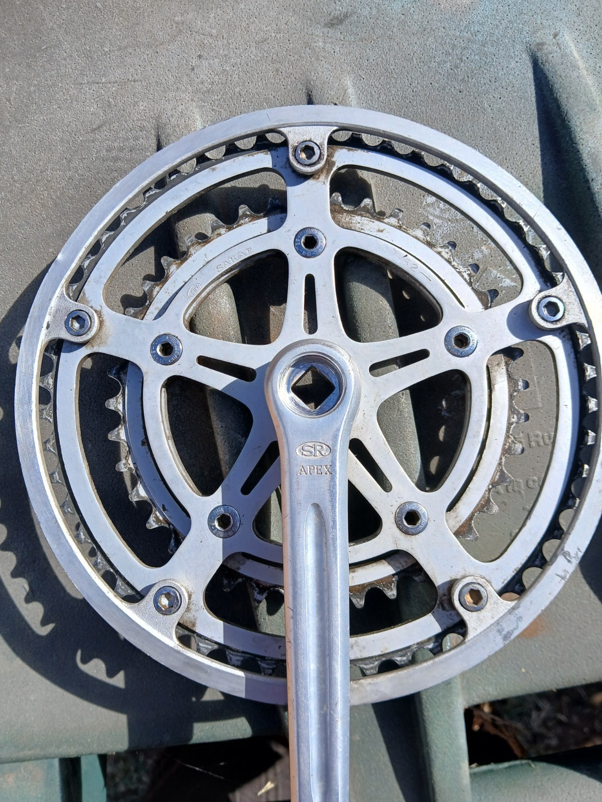 SR Apex Double Square Taper Crankset 165mm 52/40 Tooth