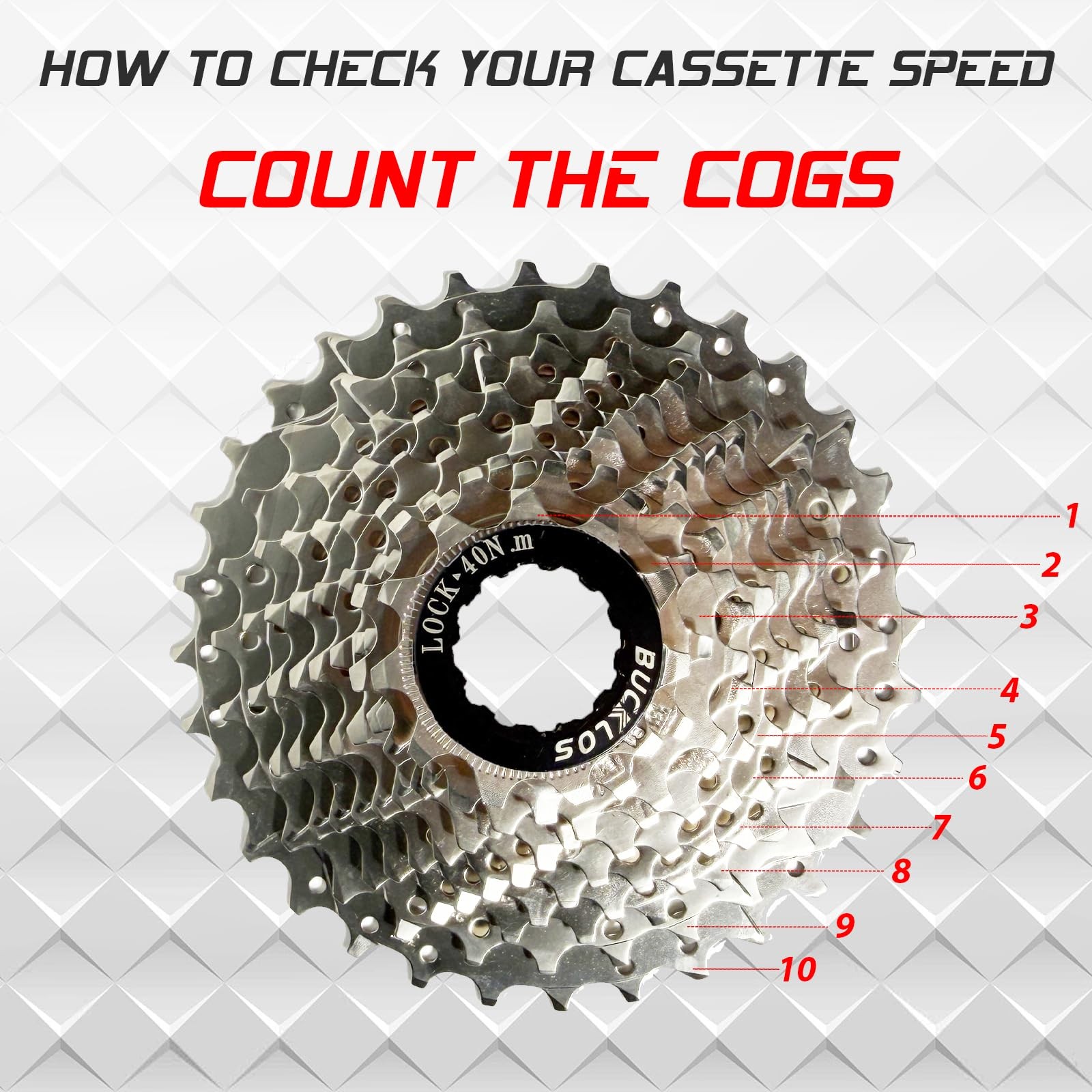 BUCKLOS 8/9/10/11/12 Speed Cassette Ultra-Light 10S-11-46T, 10 Speed-11-46T