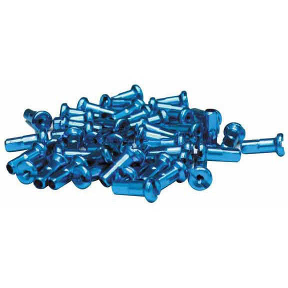 Halo 14g Blue Aluminum Alloy Nipple – 12mm CNC Forged 7075 Bike Parts (50 Pack)