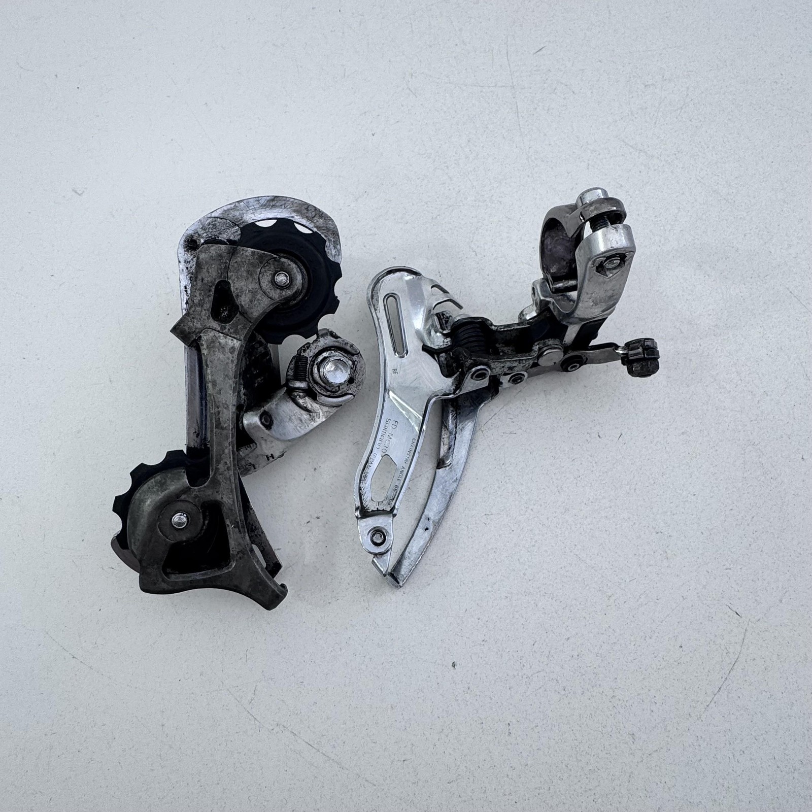 Vintage Shimano STX RD-MC30 FD-MC30 Derailleur Set 28.6mm MTB Japan A69