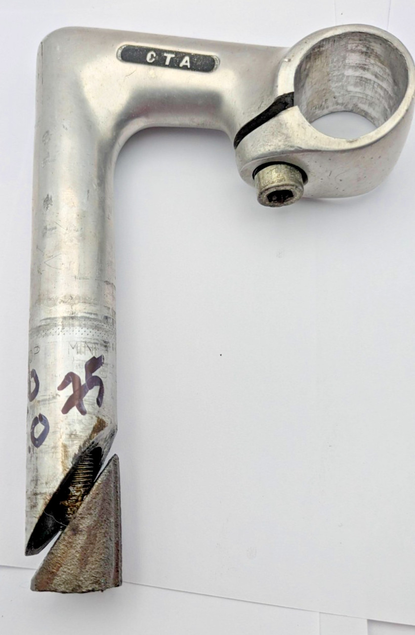 CTA QUILL STEM 22.0 FRENCH 25.0MM CLAMP 75MM REACH SILVER ALUMINUM