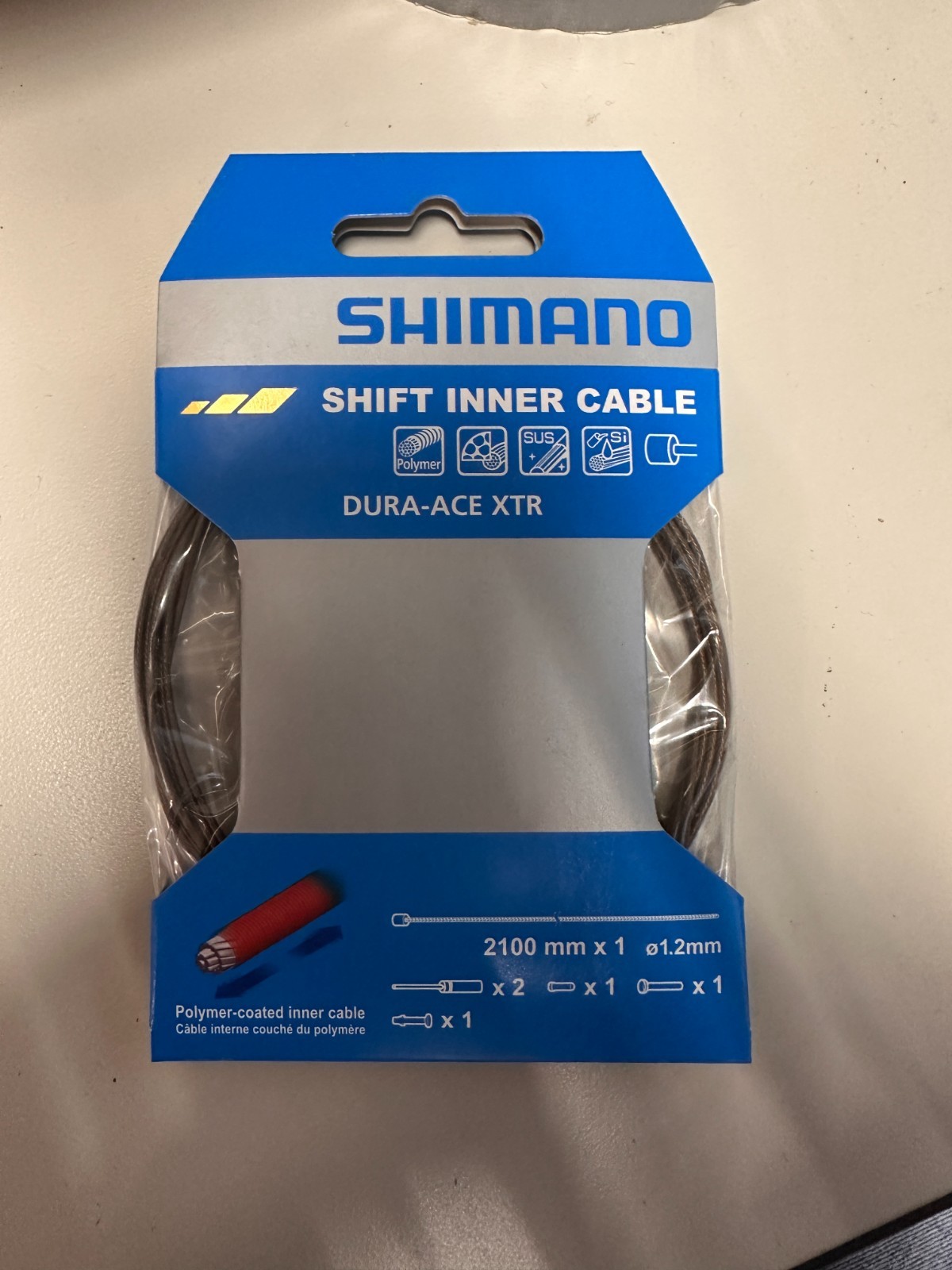 Shimano ST-R9100 XTR Polymer-coated (1.2mm X 2100mm) Shift Cable Set NIB