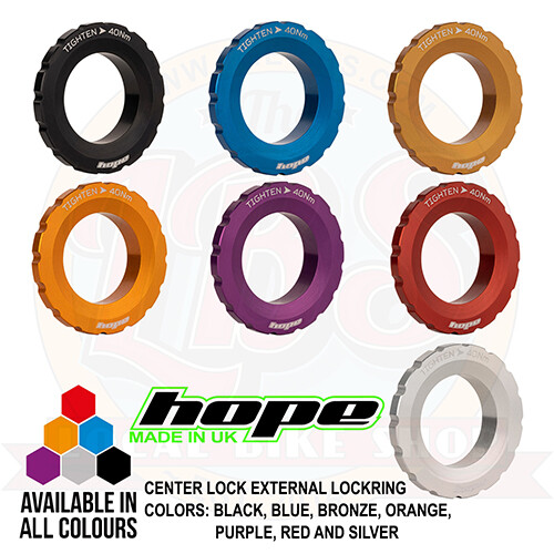 Hope Centre Lock Rotor Internal and External Lockring – All Colors – Brand New