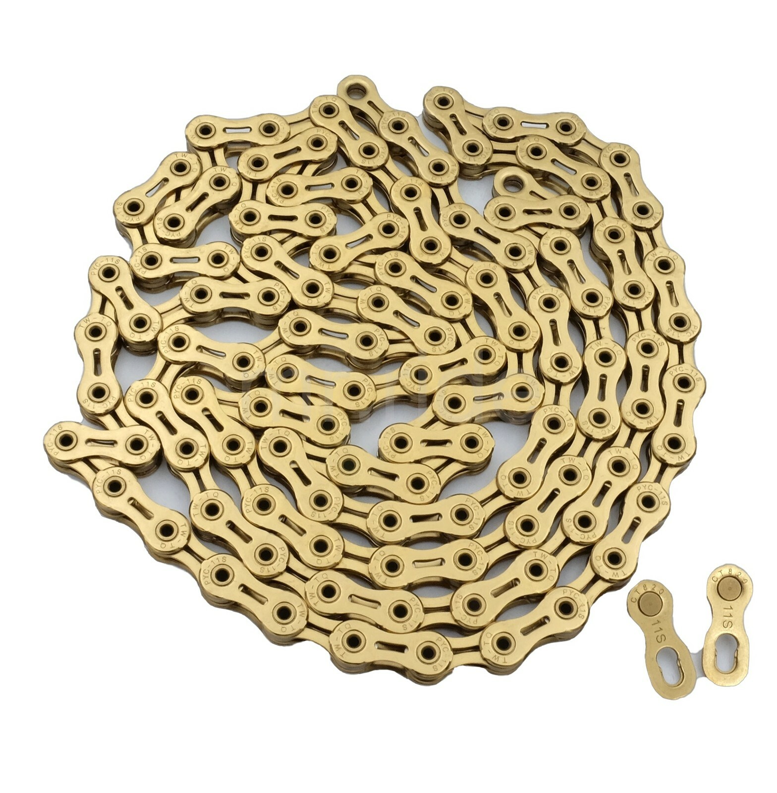 SwishTi SP1101 11-Speed 1/2″x11/128″ 116Link Bike Chain, Ceramic Coating Ti Gold