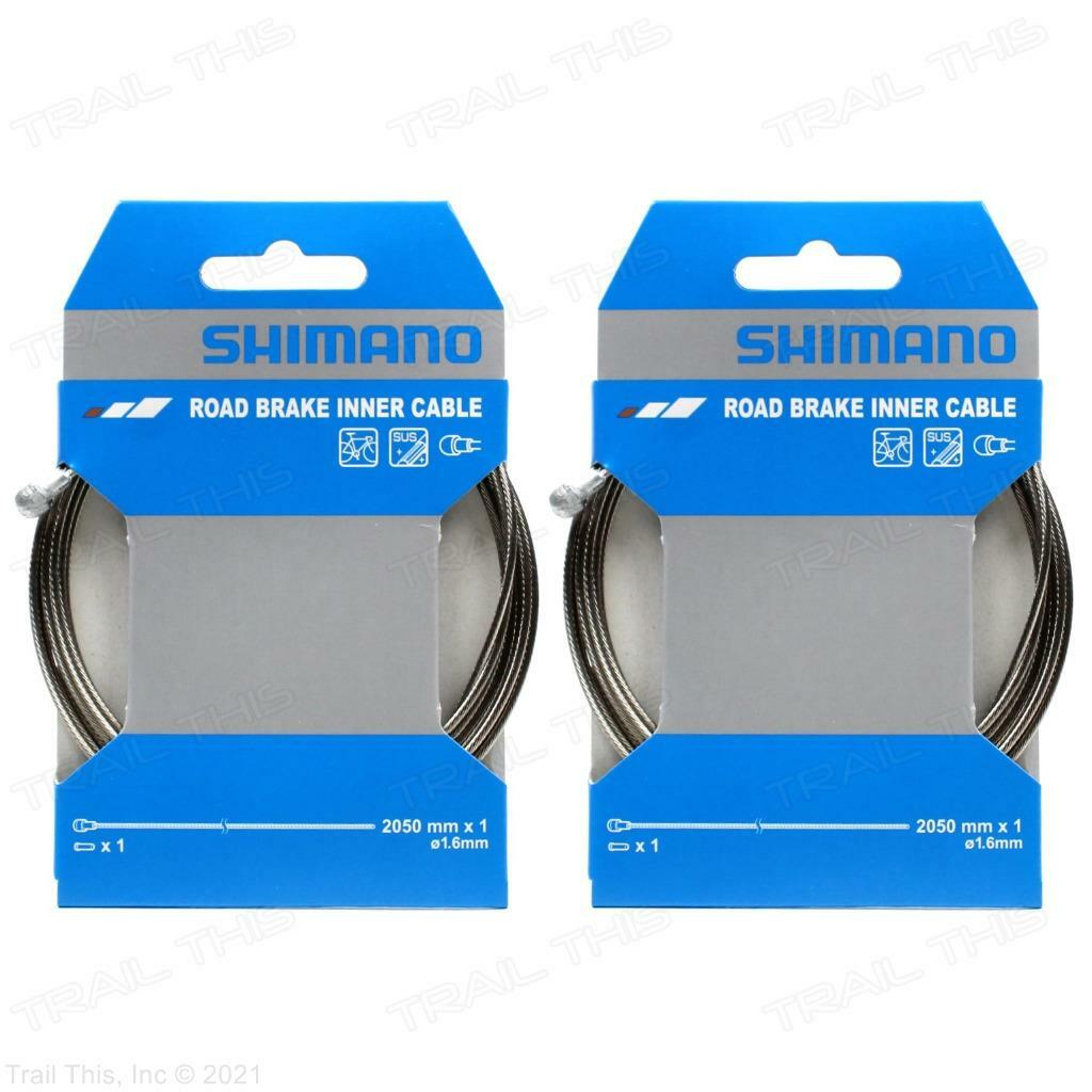 Two (2) Pack Shimano Road Bike Brake Inner Cables SUS Stainless 1.6mm x 2050mm