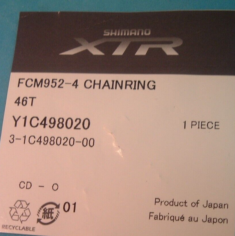 Shimano XTR M952 P-46T x 112BCD MTB Chainring-NEW/NOS 3×8/9-Speed-Mint- ’02 NIB
