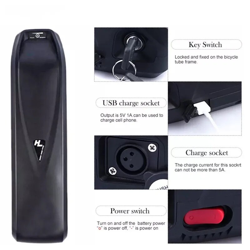 Ebike Battery Hailong 48V 20Ah Electric Bike Battery for 250W-1200W Samsung Cell