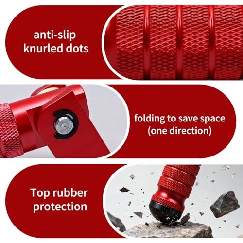M8 Folding Foot Pegs for E-bike Motorcycle,90Degree Folding Bicycle red