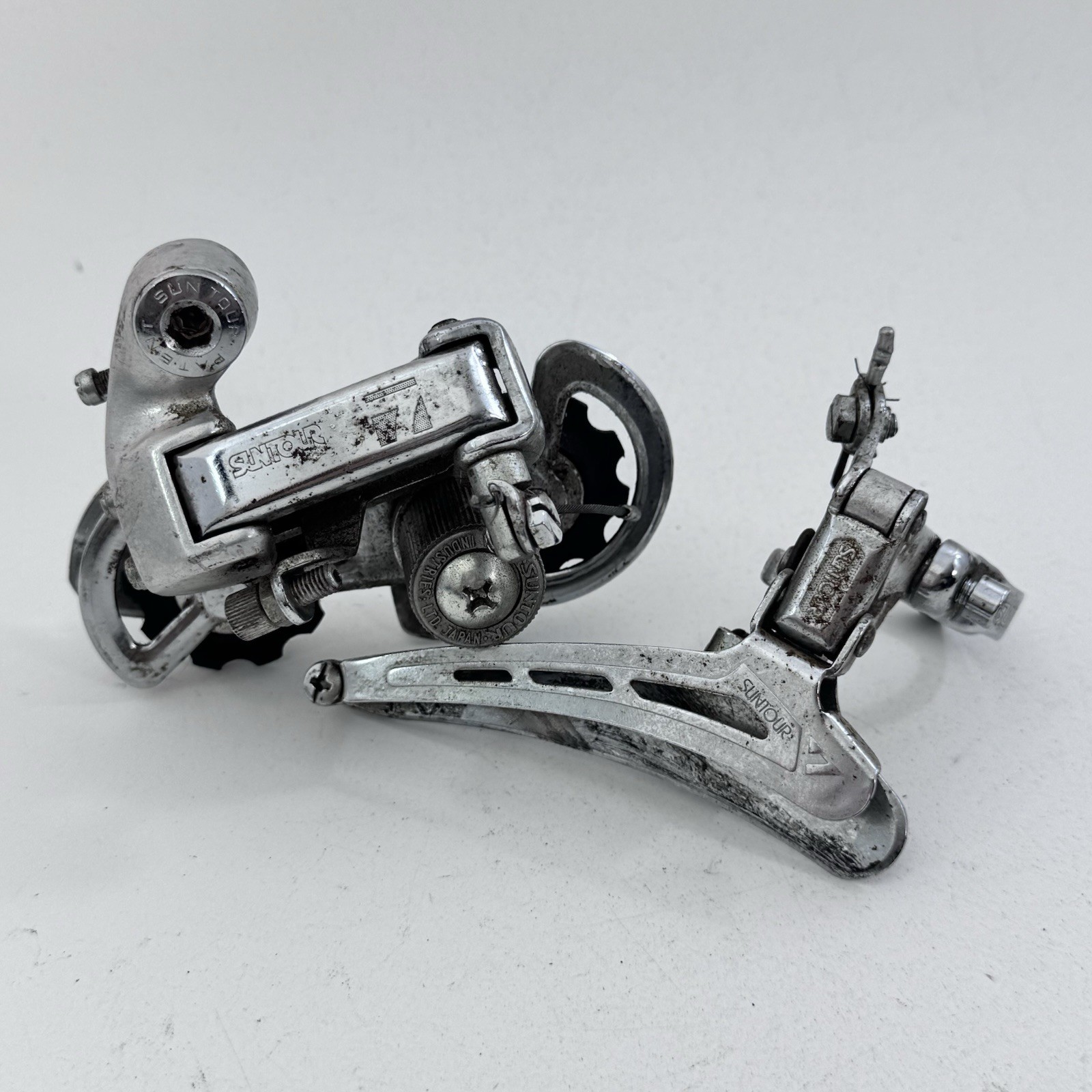 Vintage Suntour Seven 7 Derailleur Set Front Rear 28.6 Bottom Pull Bike A16