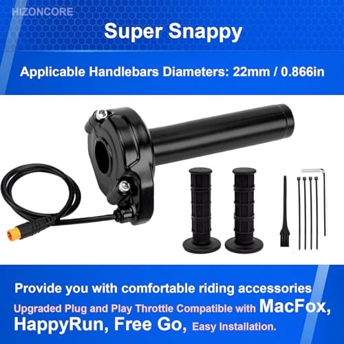Ebike Full Twist Throttle, 3 Pin Surron Style Ebike Throttle Kit 12V-72V,